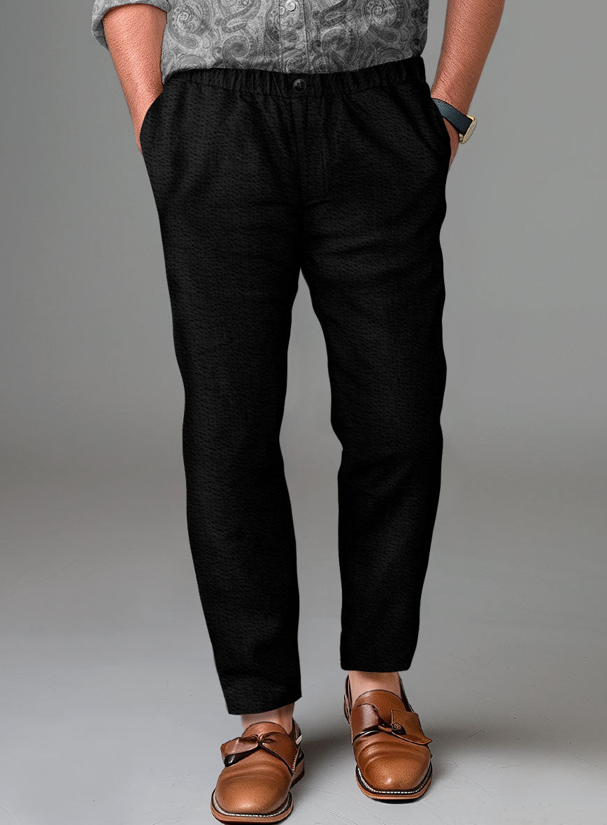 Easy Pants Black Seersucker - StudioSuits