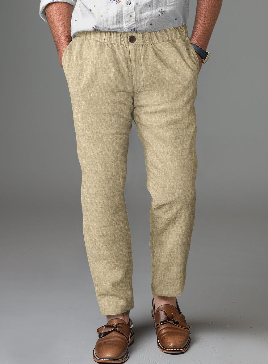 Easy Pants Maple Khaki Pure Linen - StudioSuits