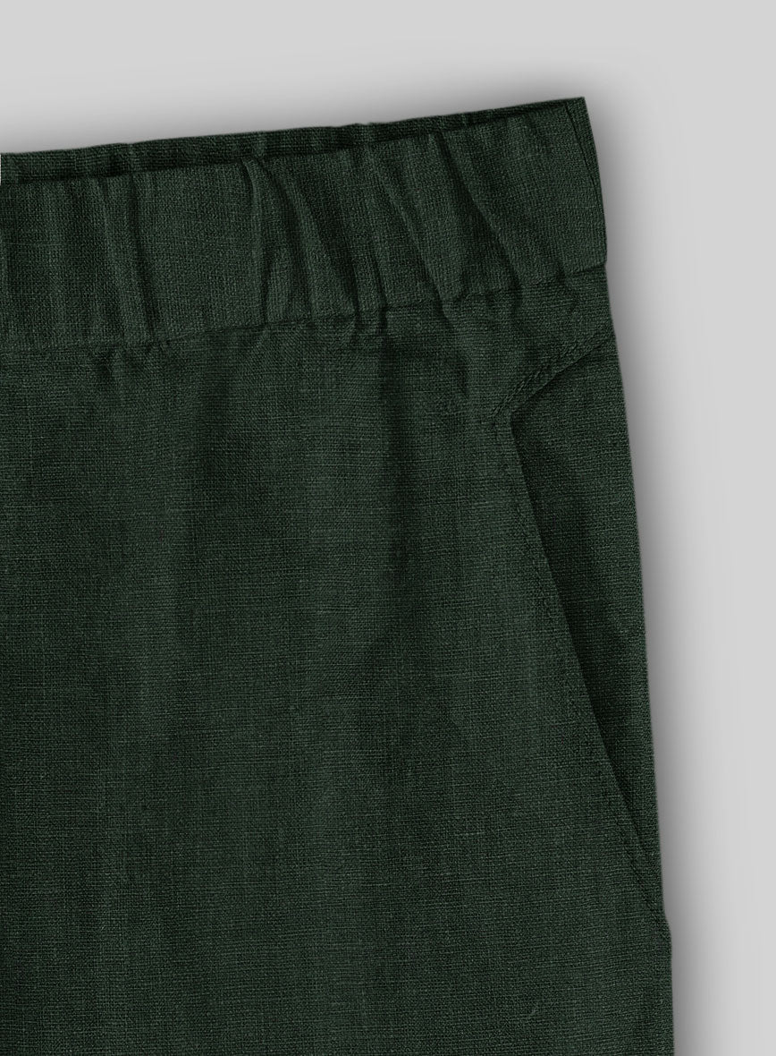 Easy Pants Martini Green Linen - StudioSuits