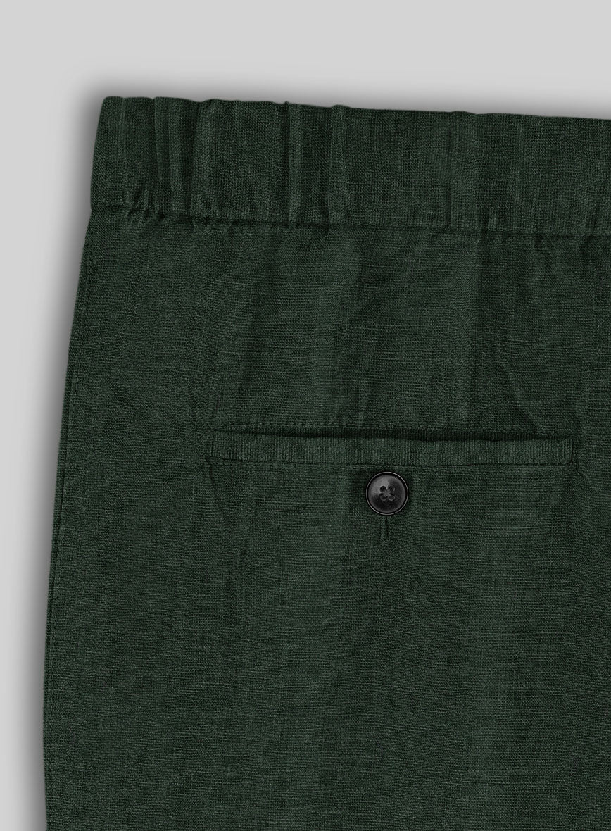 Easy Pants Martini Green Linen - StudioSuits