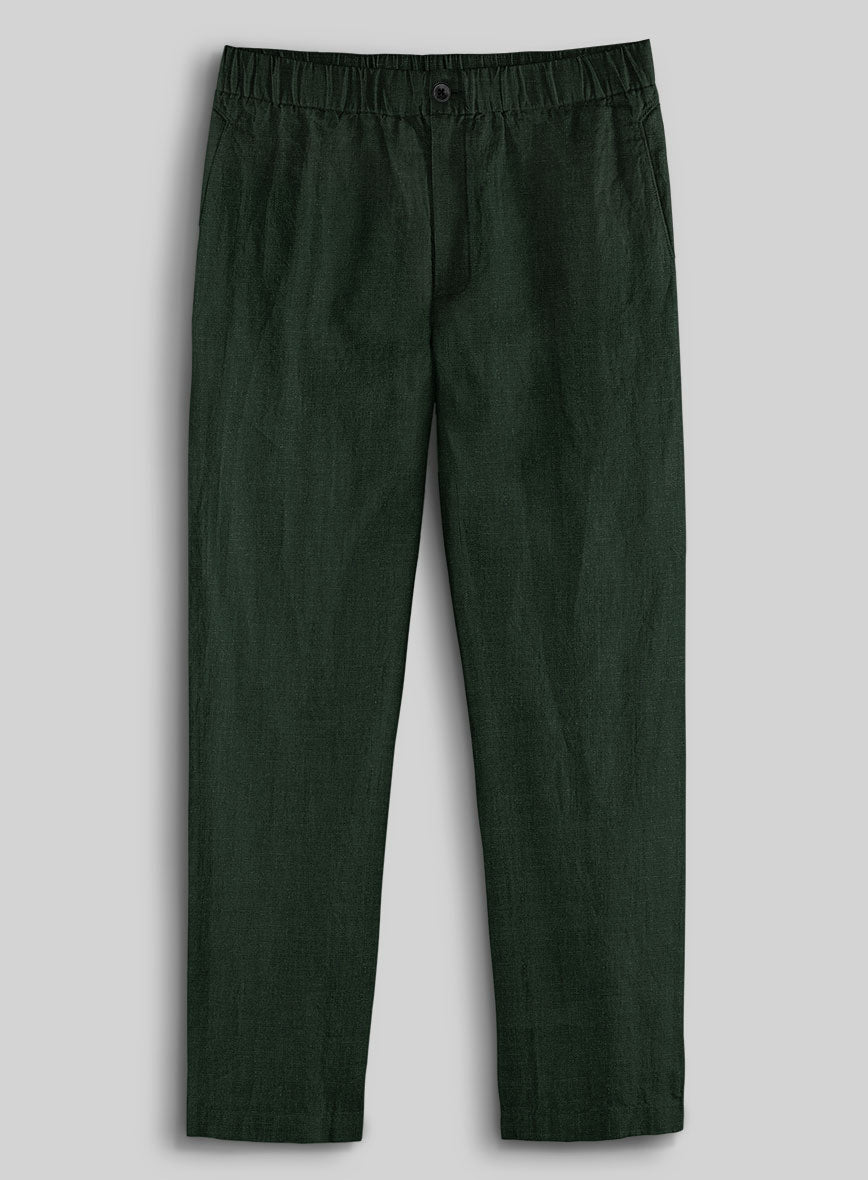 Easy Pants Martini Green Linen - StudioSuits