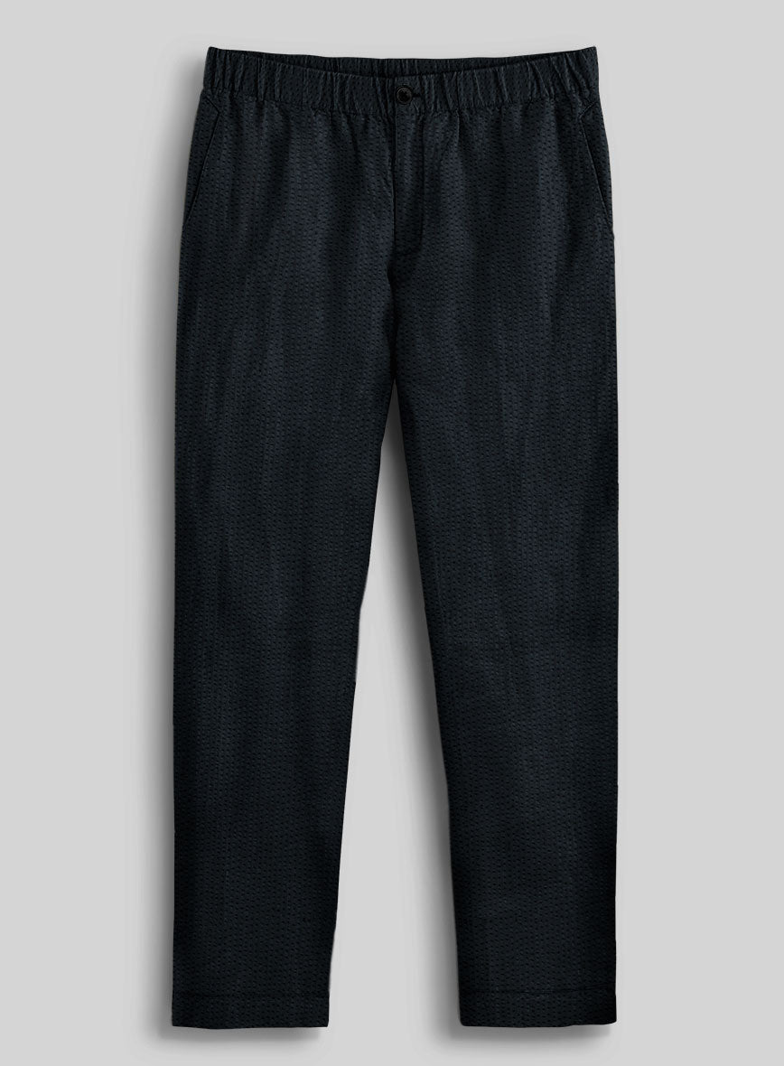 Easy Pants Navy Seersucker - StudioSuits