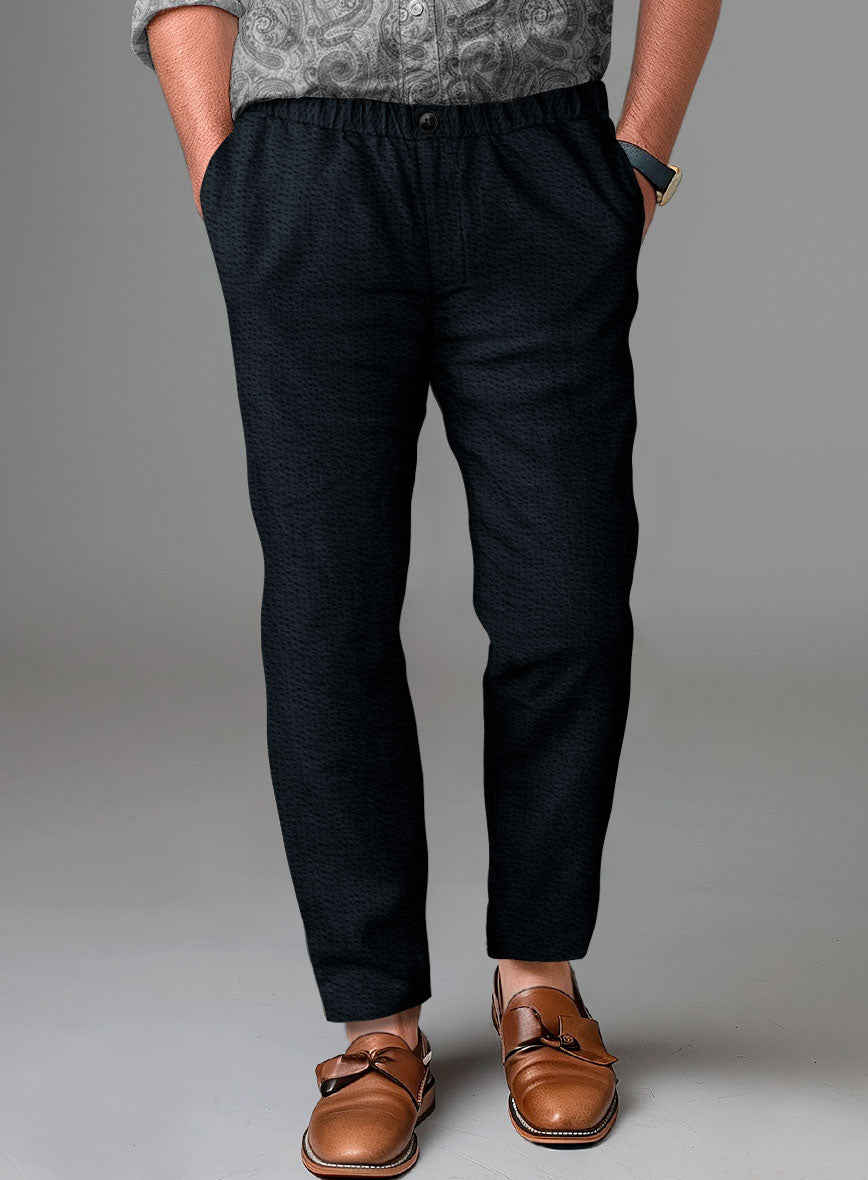 Easy Pants Navy Seersucker - StudioSuits