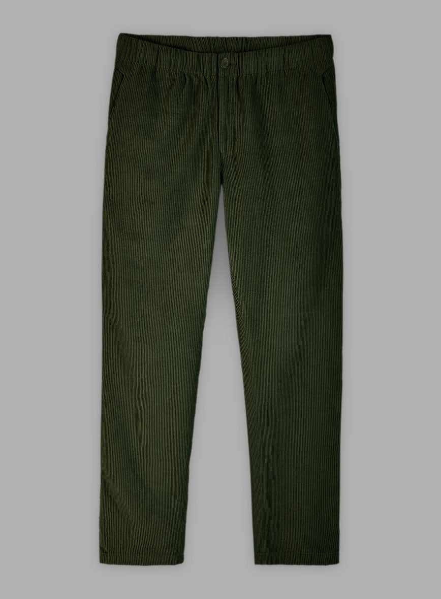 Easy Pants Olive Green Corduroy - StudioSuits