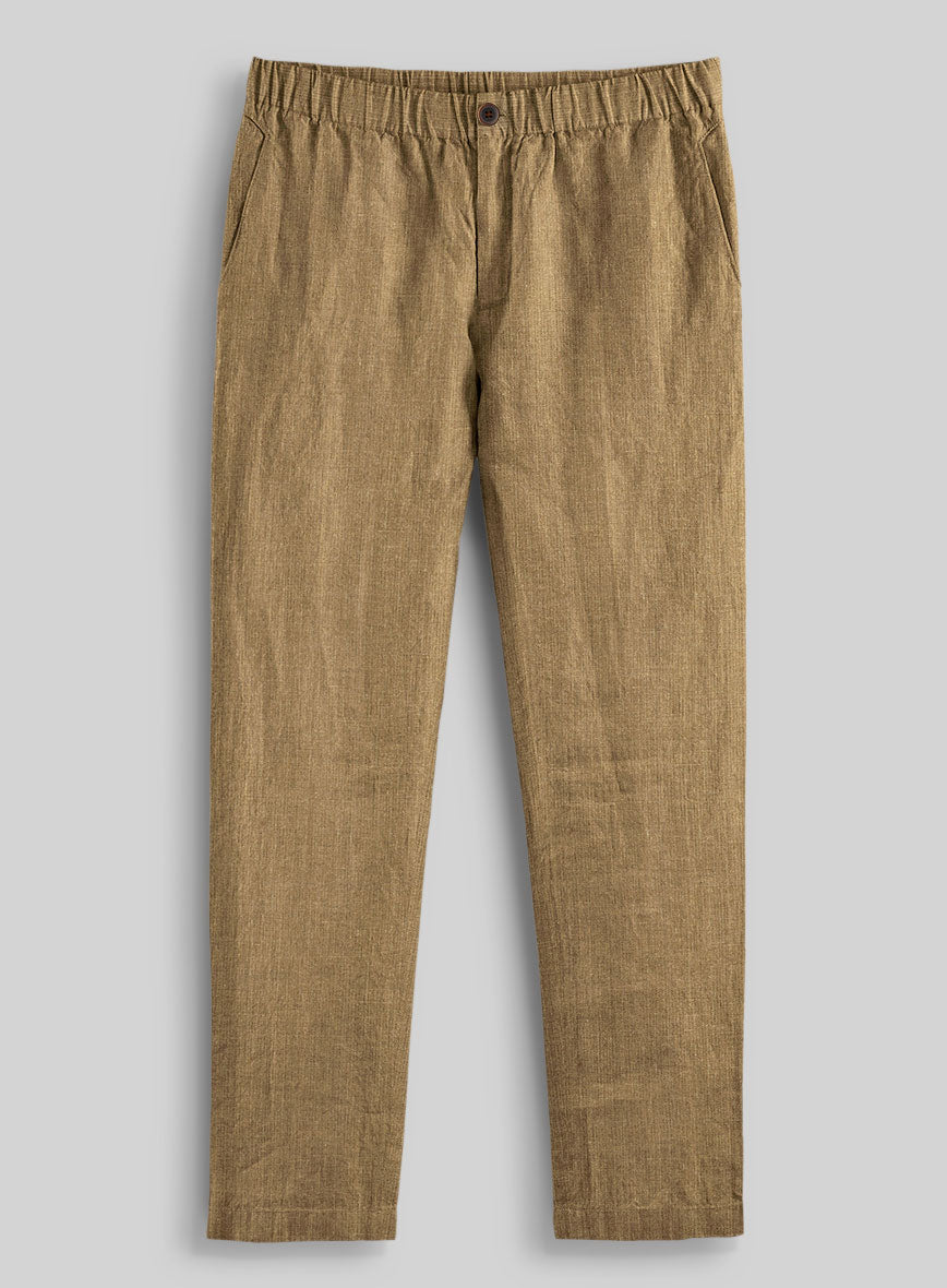 Easy Pants Sepia Brown Linen - StudioSuits