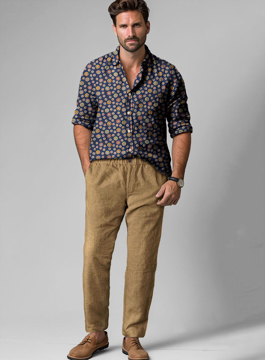 Easy Pants Sepia Brown Linen - StudioSuits