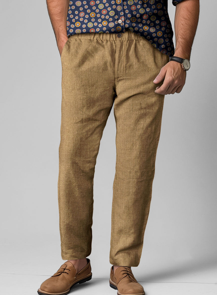 Easy Pants Sepia Brown Linen - StudioSuits