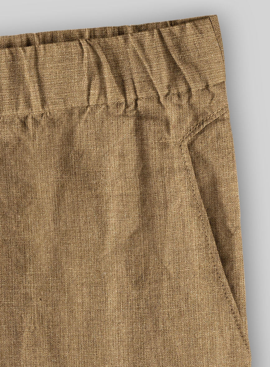 Easy Pants Sepia Brown Linen - StudioSuits