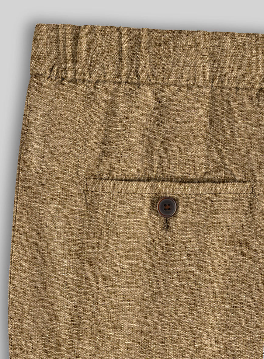 Easy Pants Sepia Brown Linen - StudioSuits