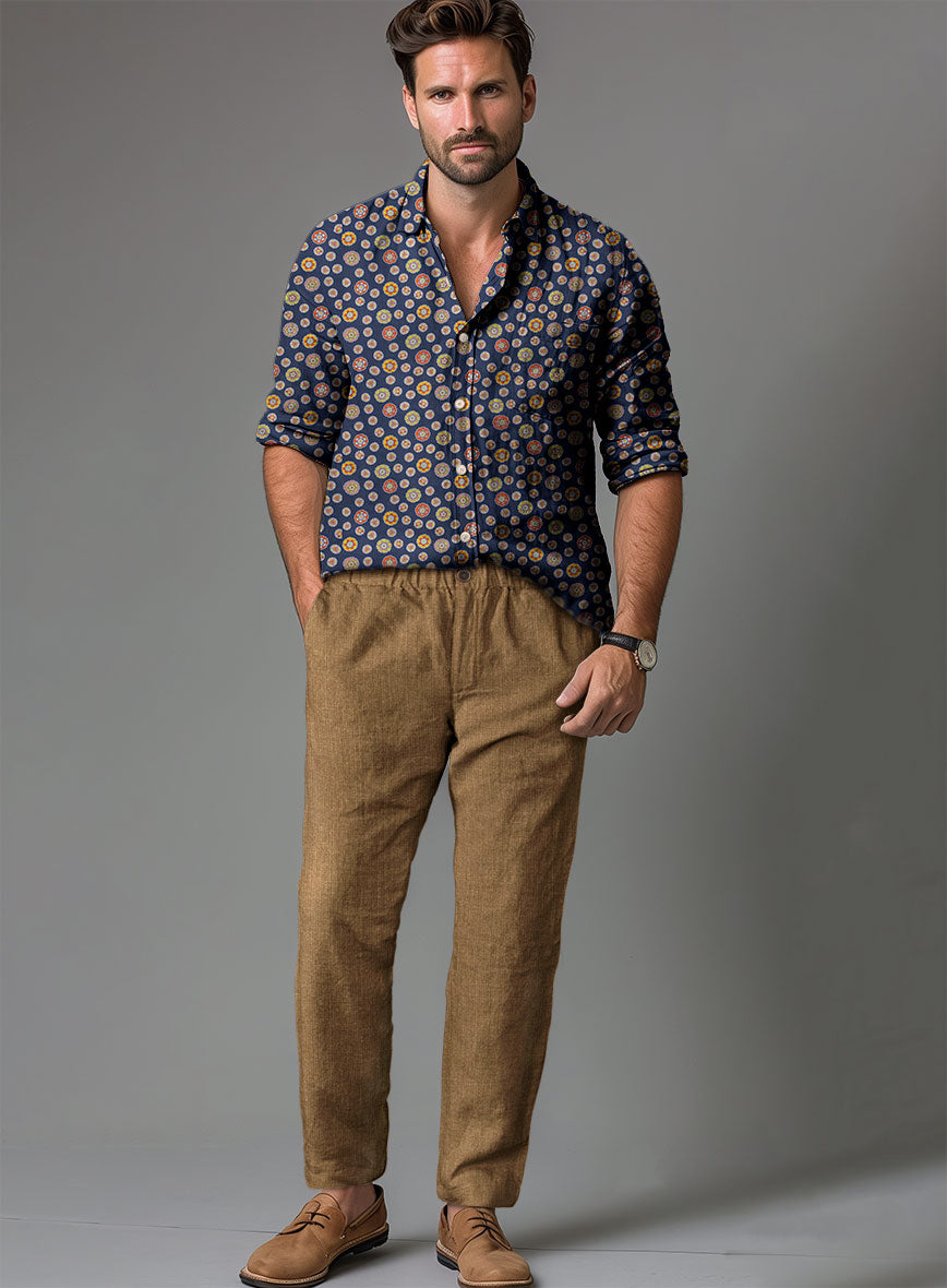 Easy Pants Sepia Brown Linen - StudioSuits