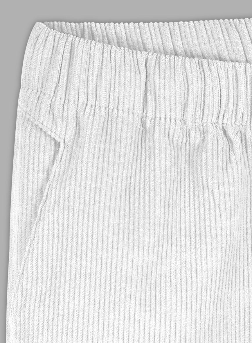 Easy Pants White Corduroy - StudioSuits