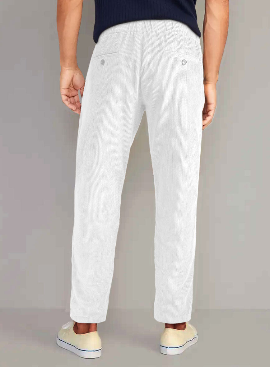 Easy Pants White Corduroy - StudioSuits