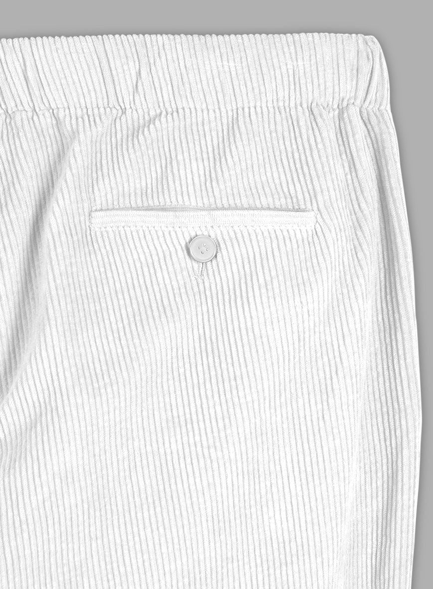 Easy Pants White Corduroy - StudioSuits