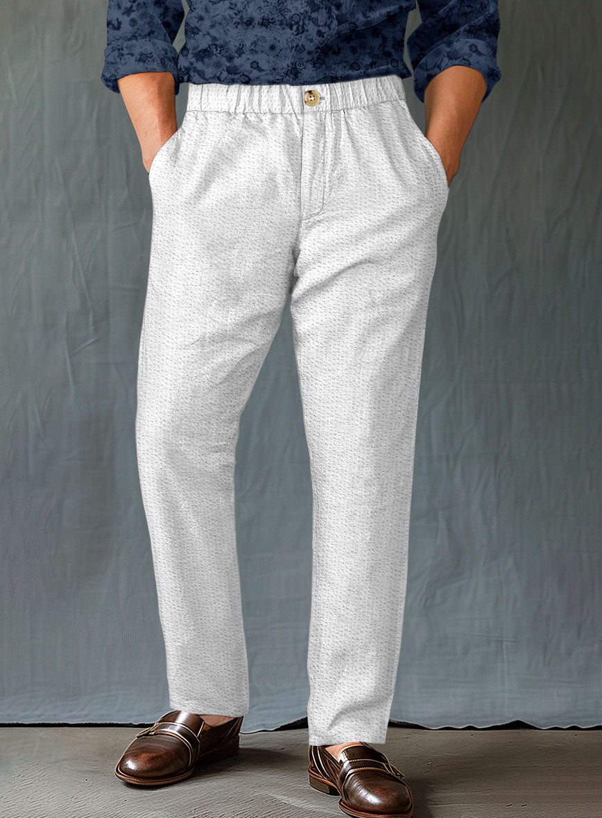Easy Pants White Seersucker - StudioSuits