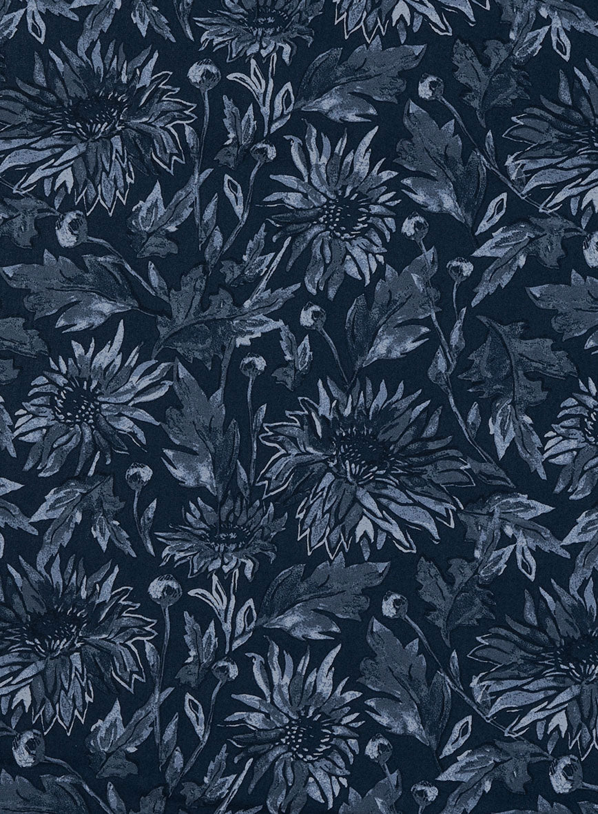 Ebon Floral Cotton Lycra Shirt - StudioSuits