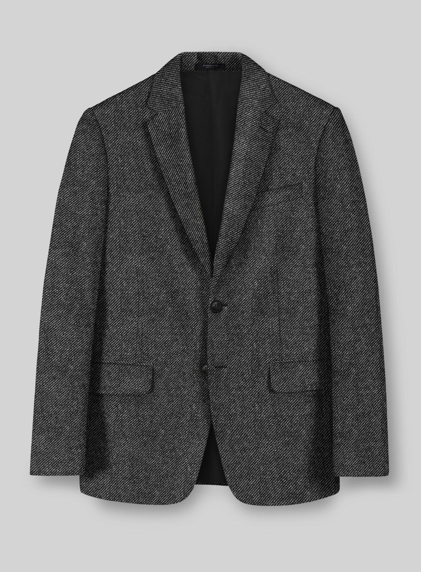 Ebony Twill Gray Tweed Suit - StudioSuits