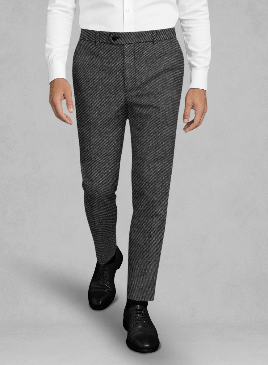 Ebony Twill Gray Tweed Suit - StudioSuits