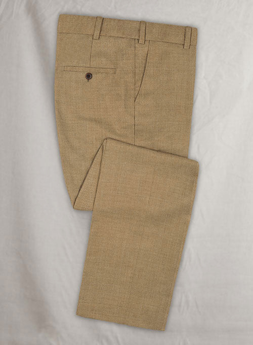 Reda Worsted Khaki Wool Pants - StudioSuits