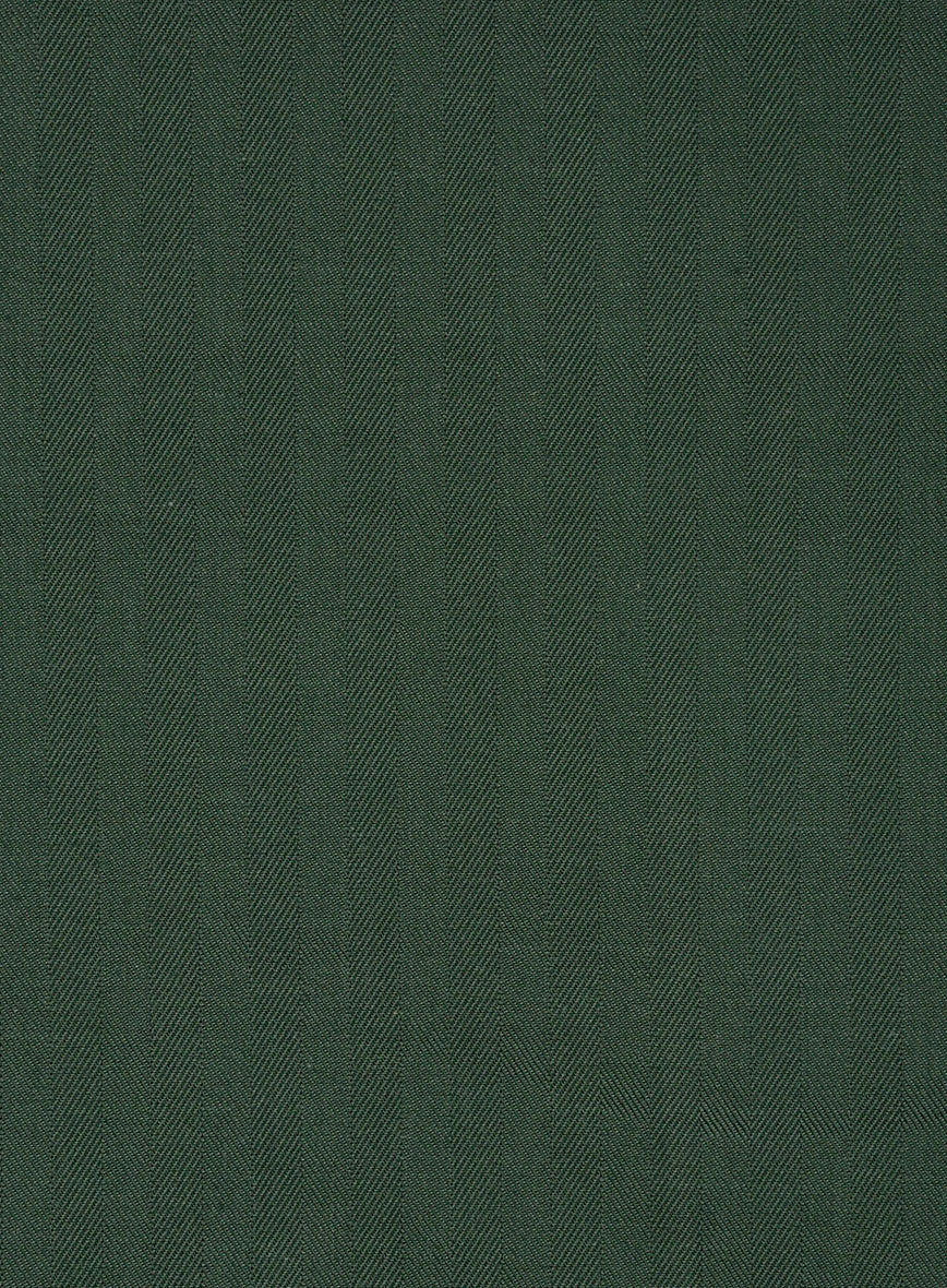 Elite Green Herringbone Cotton Shirt - StudioSuits