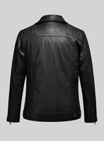 Emberstrike Black Biker Leather Jacket - StudioSuits