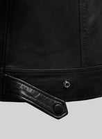 Emberstrike Black Biker Leather Jacket - StudioSuits