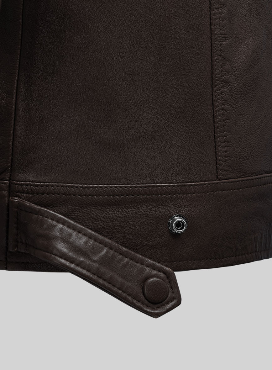 Emberstrike Brown Biker Leather Jacket - StudioSuits