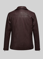 Emberstrike Burgundy Biker Leather Jacket - StudioSuits