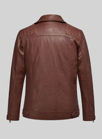 Emberstrike Tan Biker Leather Jacket - StudioSuits