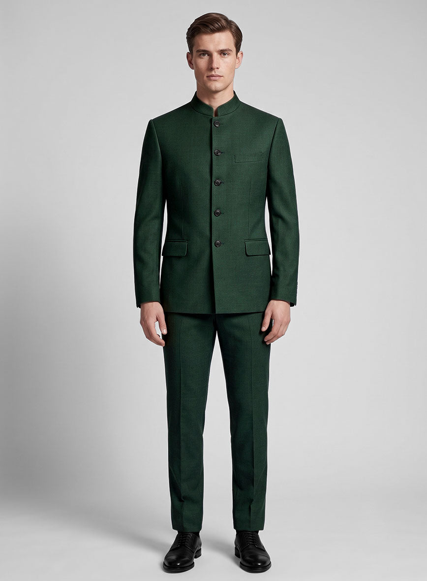 Emerald Green Nehru Jacket - StudioSuits