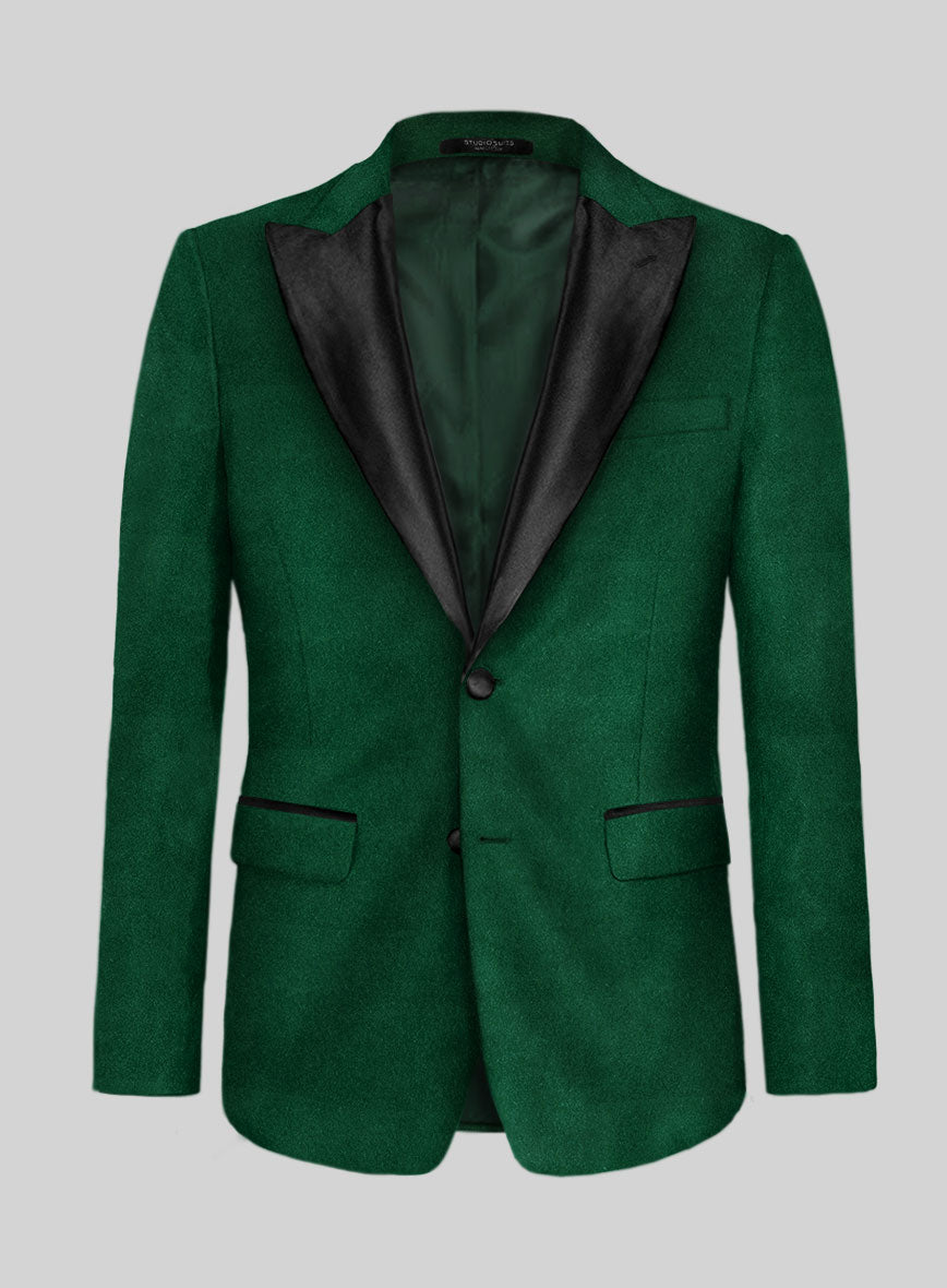 Emerald Green Velvet Tuxedo Jacket StudioSuits