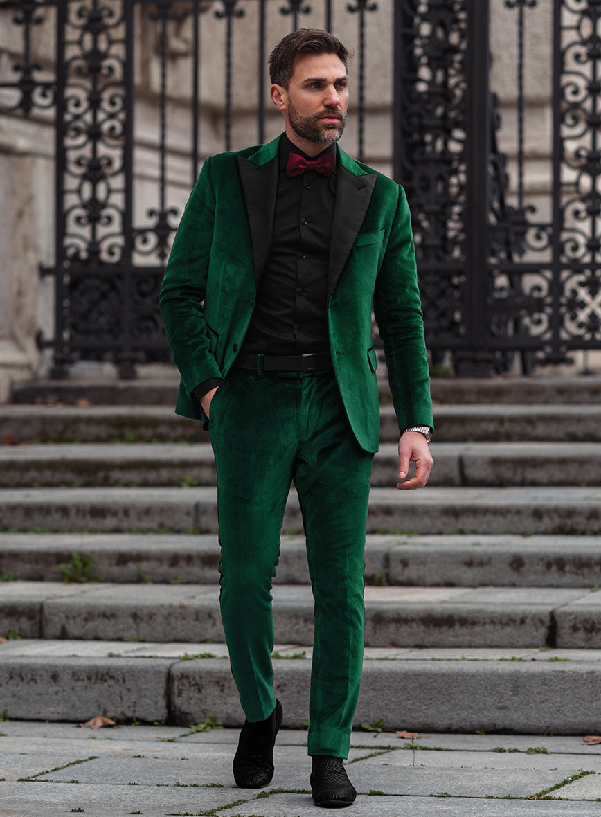 Emerald Green Velvet Tuxedo Suit – StudioSuits