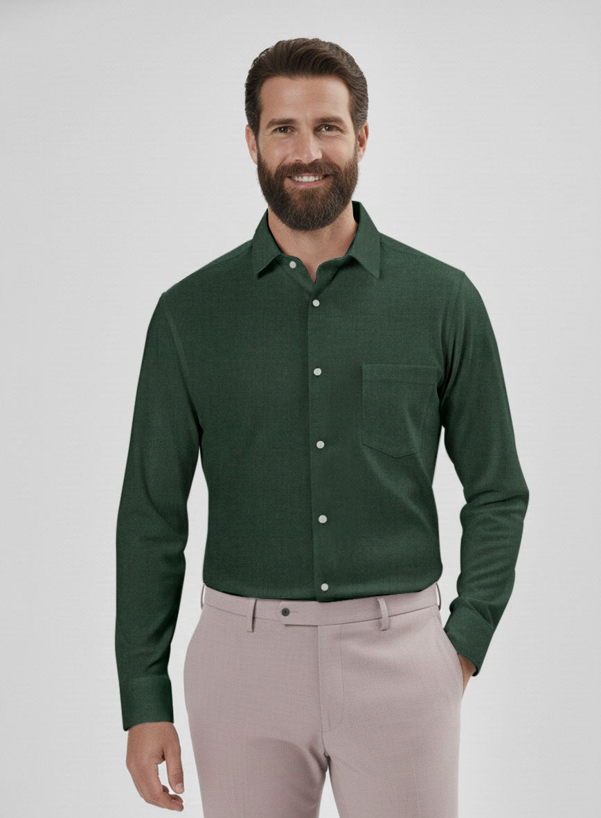 Emerald Noir Twill Cotton Shirt - StudioSuits
