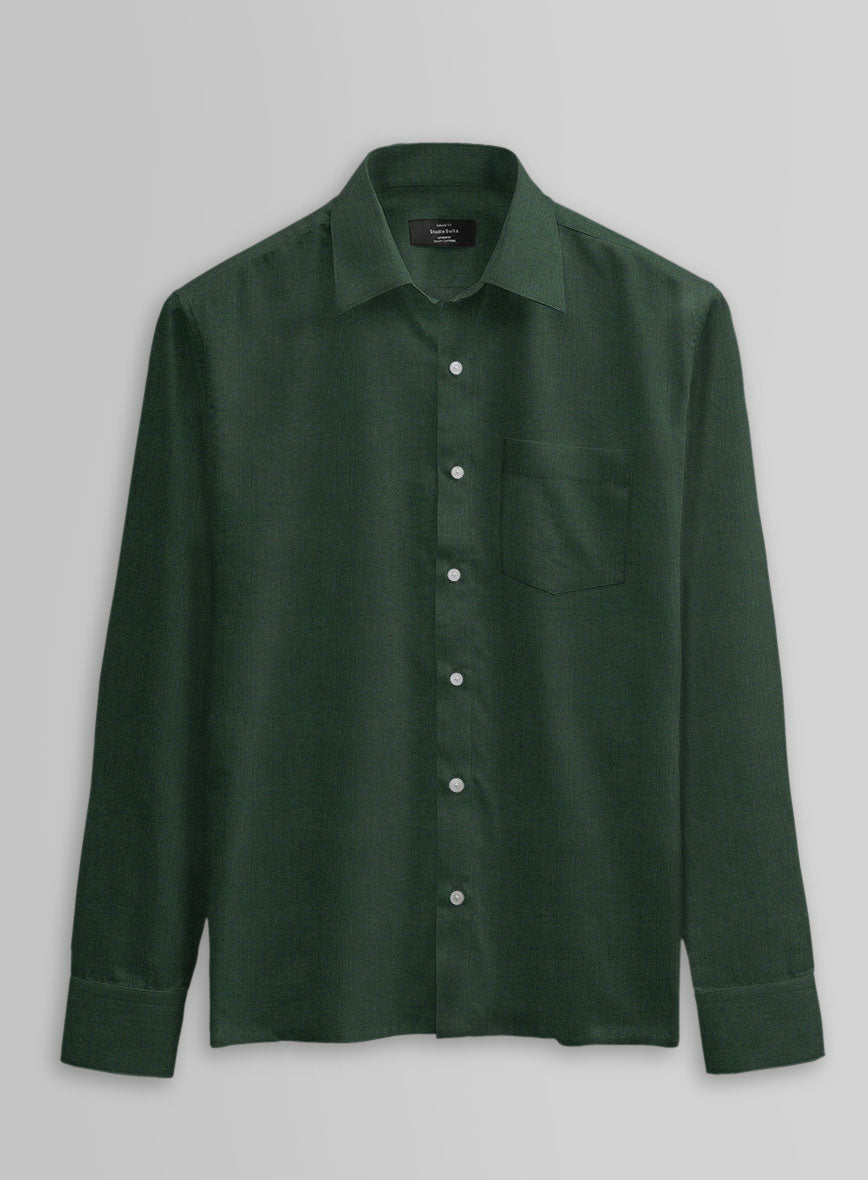 Emerald Noir Twill Cotton Shirt - StudioSuits