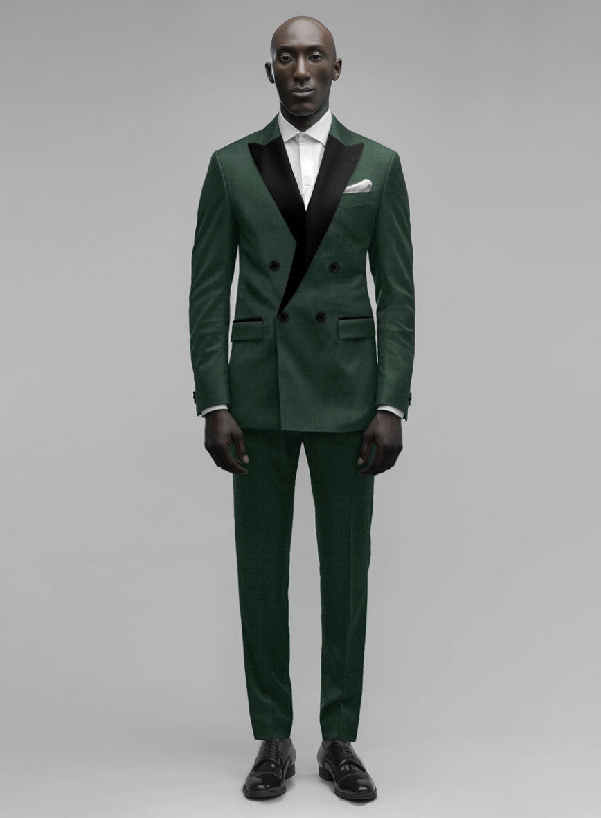 Enigma Green Double Breasted Tuxedo Suit - StudioSuits