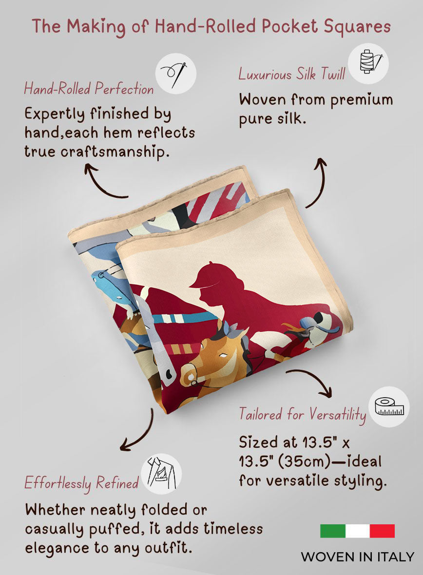 Equestrian Silk Pocket Square - StudioSuits