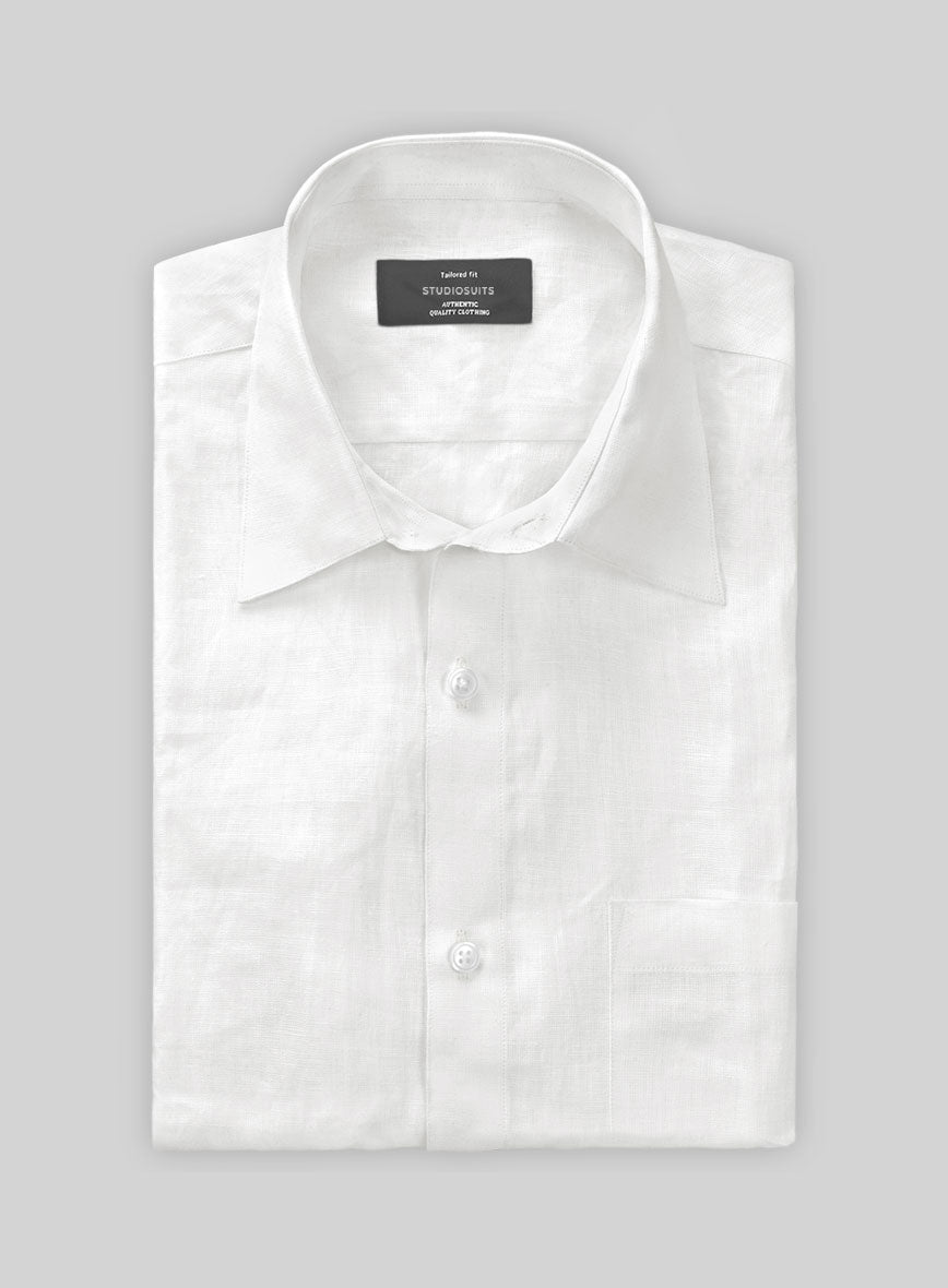European White Linen Shirt - StudioSuits