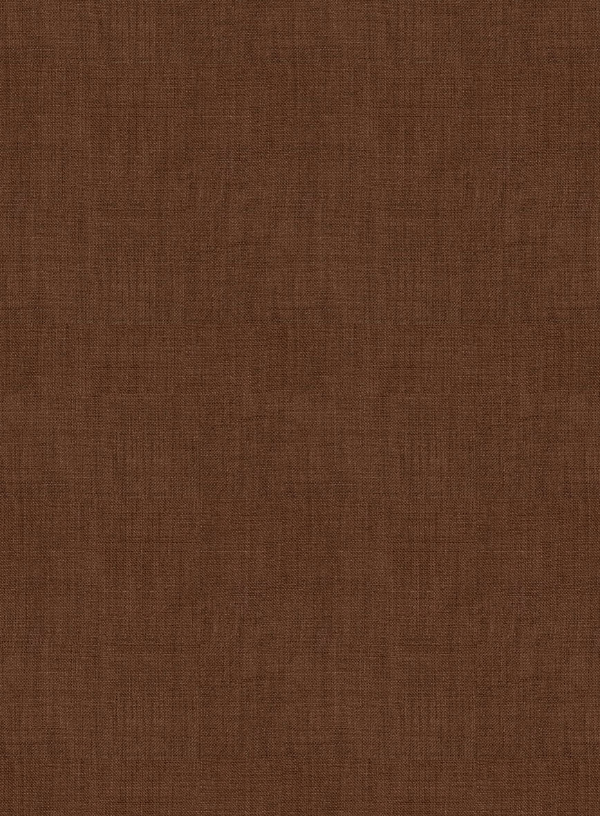 European Oak Brown Linen Shirt - StudioSuits
