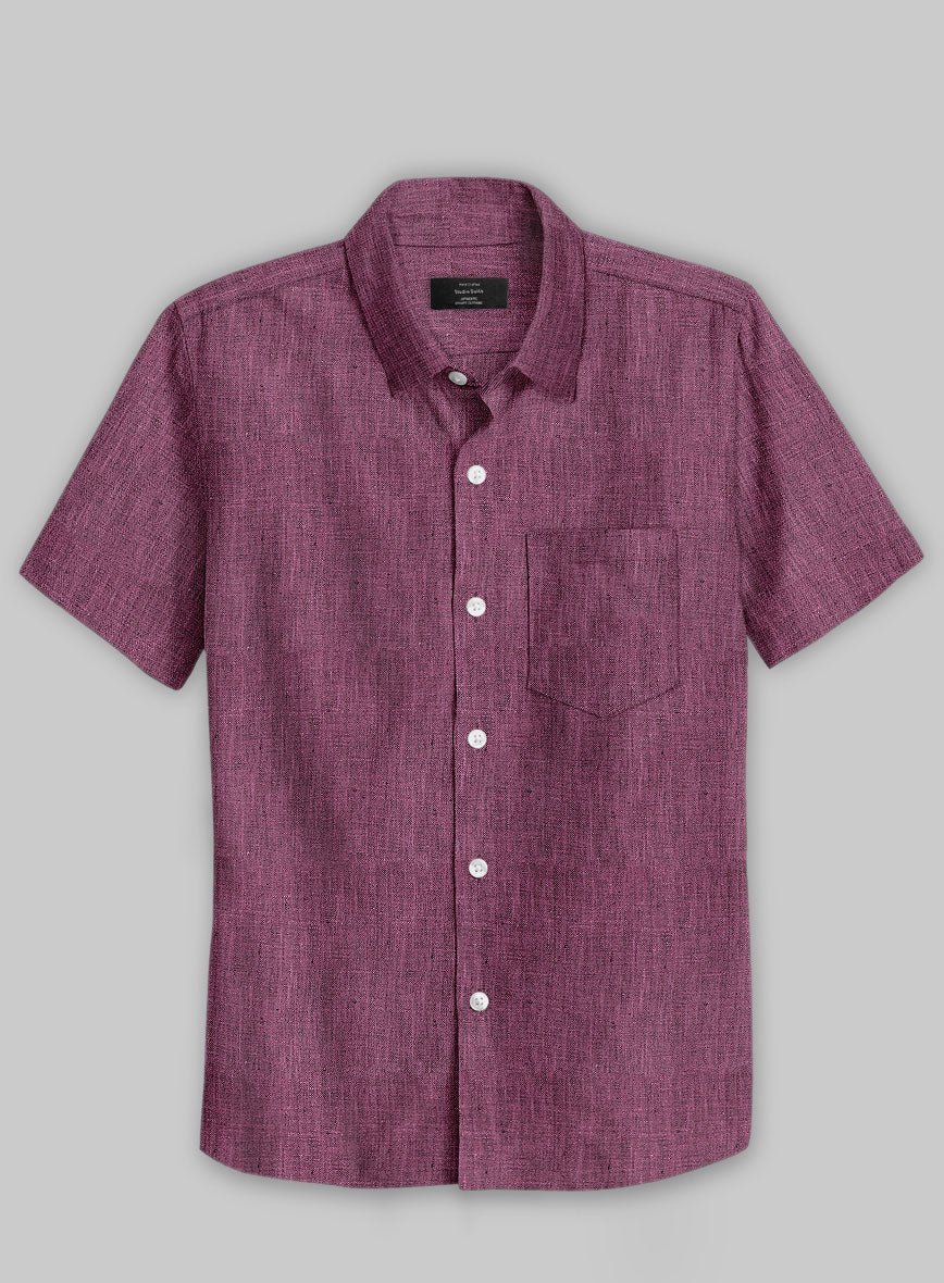European Orchid Purple Linen Shirt - StudioSuits