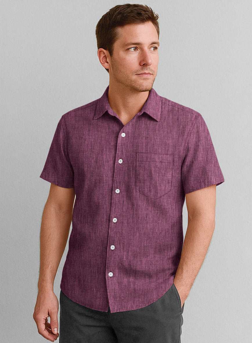 European Orchid Purple Linen Shirt - StudioSuits