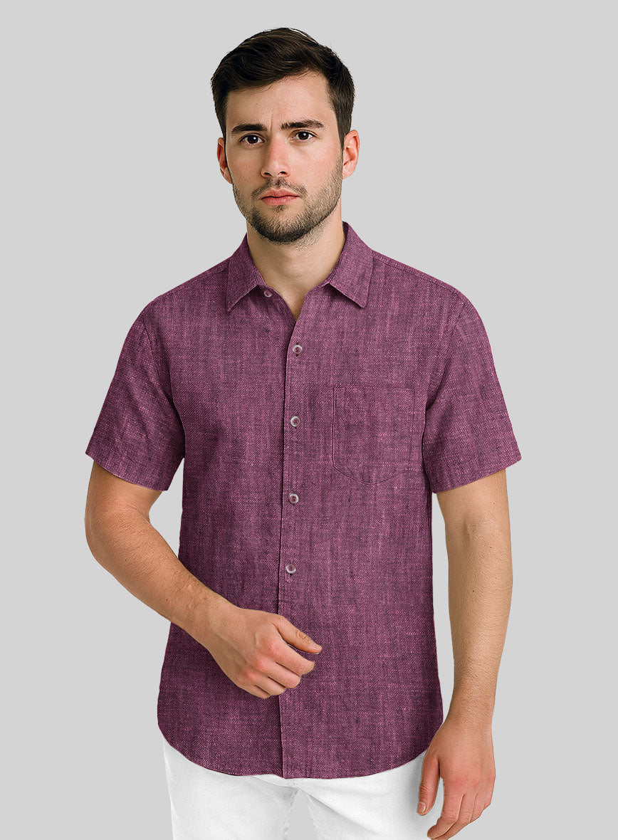 European Orchid Purple Linen Shirt - StudioSuits
