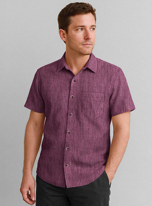 European Orchid Purple Linen Shirt - StudioSuits