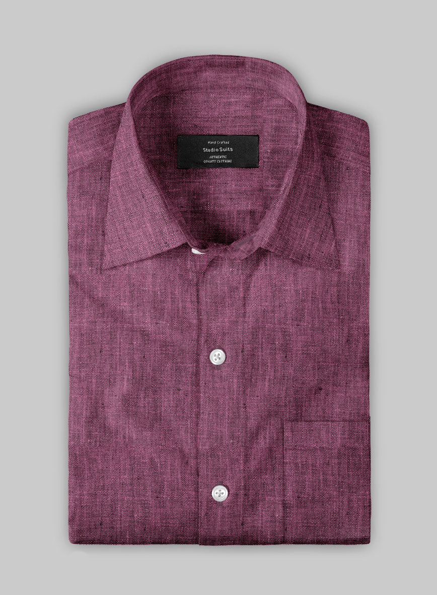 European Orchid Purple Linen Shirt - StudioSuits