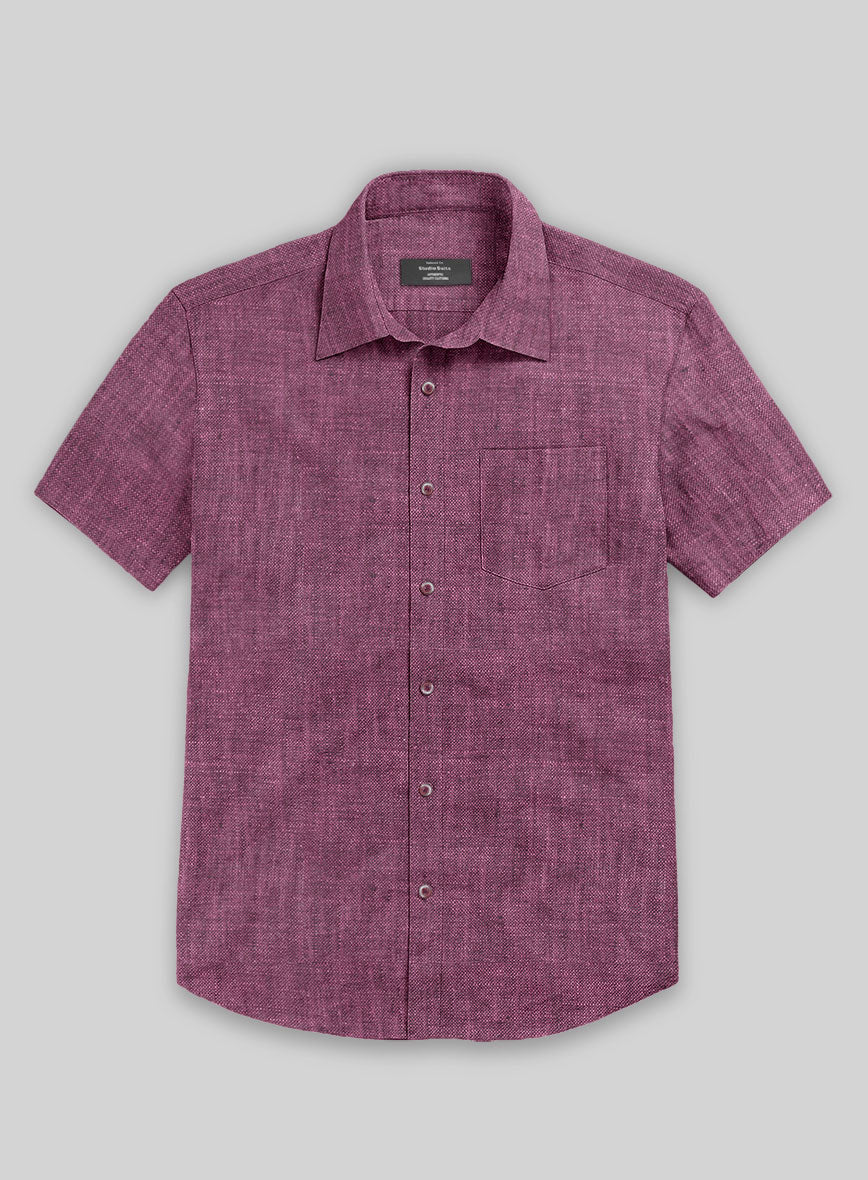 European Orchid Purple Linen Shirt - StudioSuits