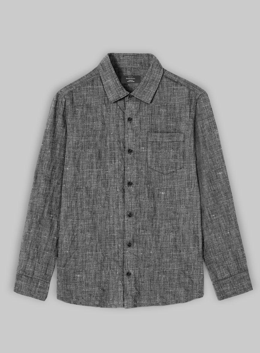 European Anchor Gray Linen Shirt - StudioSuits