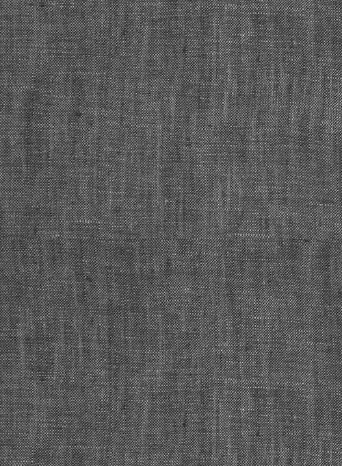 European Anchor Gray Linen Western Style Shirt - StudioSuits