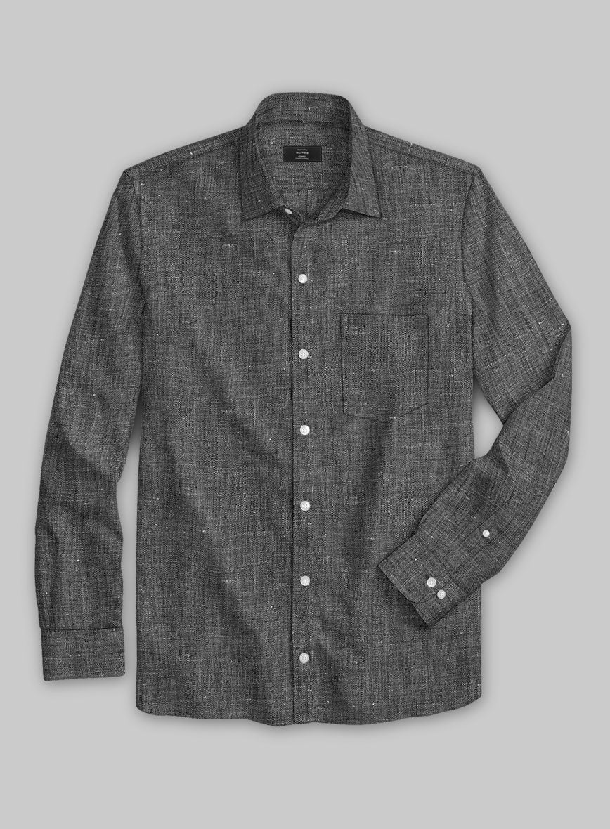 European Ash Gray Linen Shirt - StudioSuits