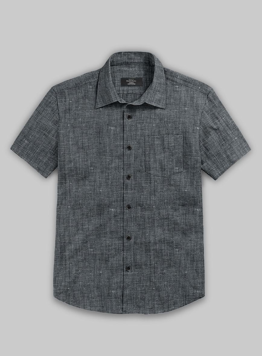 European Ash Gray Linen Shirt - StudioSuits