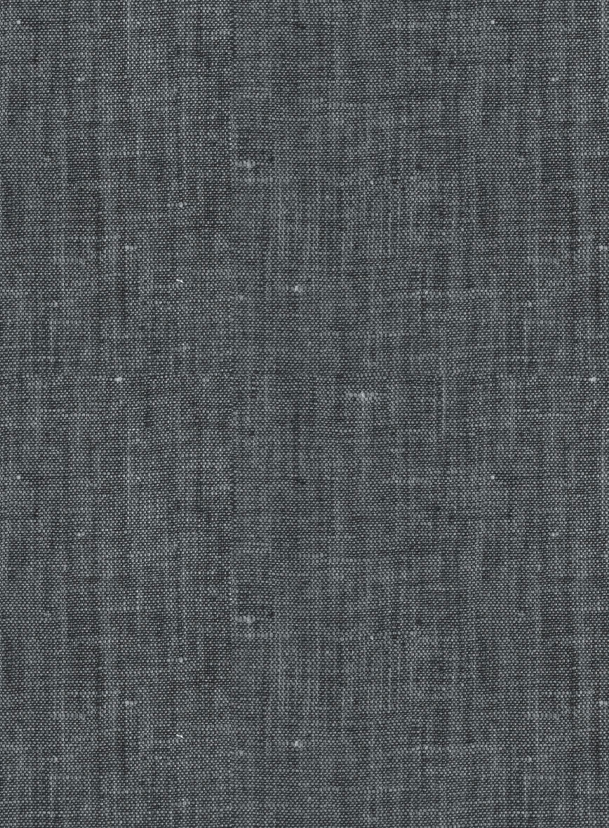 European Ash Gray Linen Western Style Shirt - StudioSuits