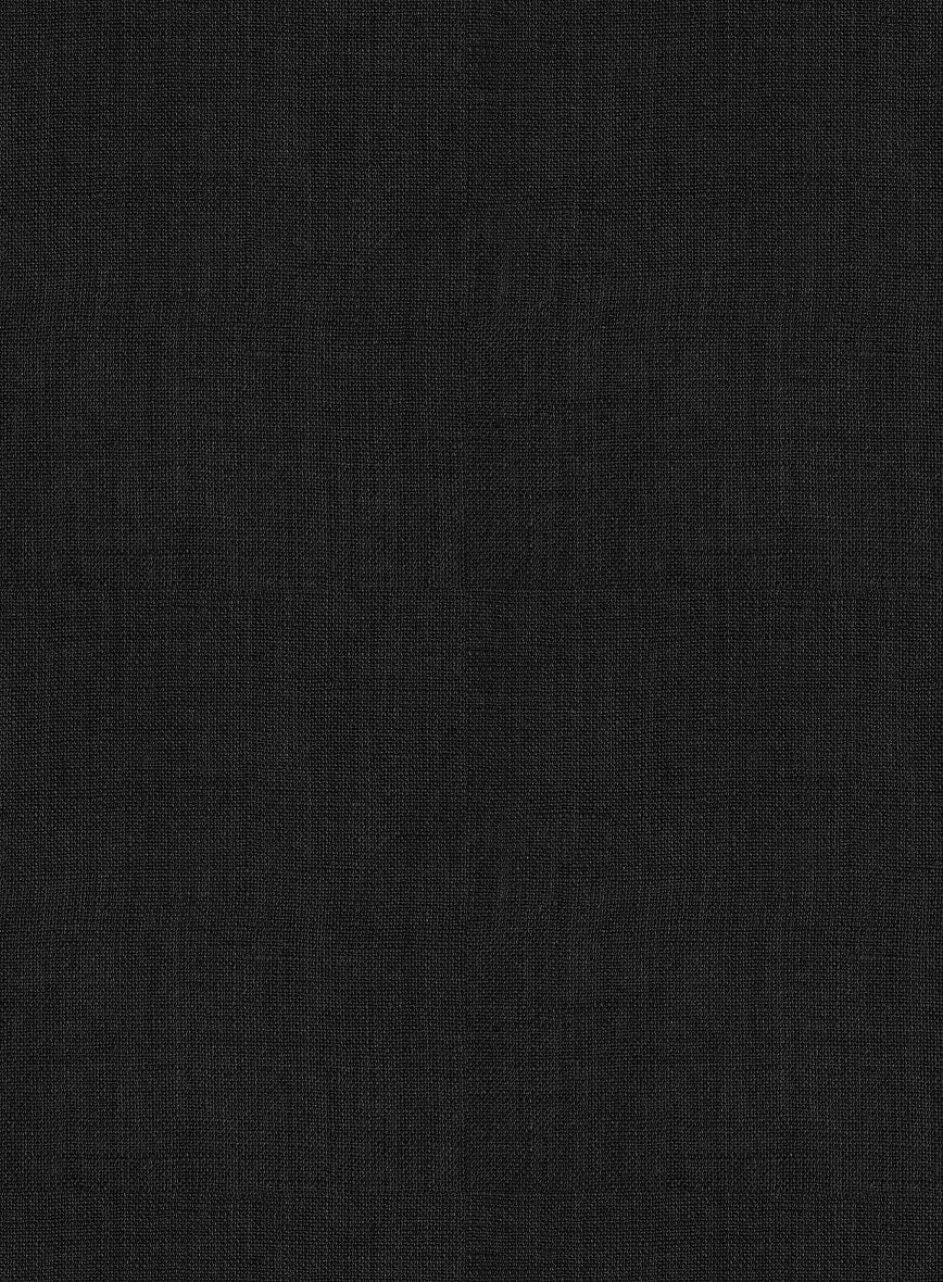 European Black Linen Western Style Shirt - StudioSuits