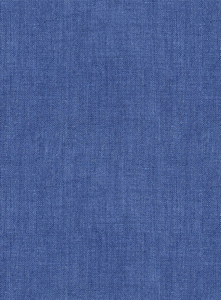 European Cruise Blue Linen Western Style Shirt - StudioSuits